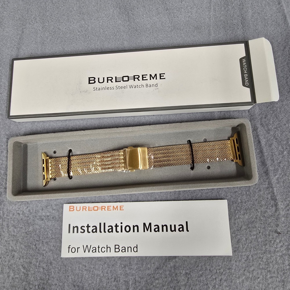 Apple Watch Burloreme‎ Gold Stainless Steel Mesh Watch Band 42mm Series 10